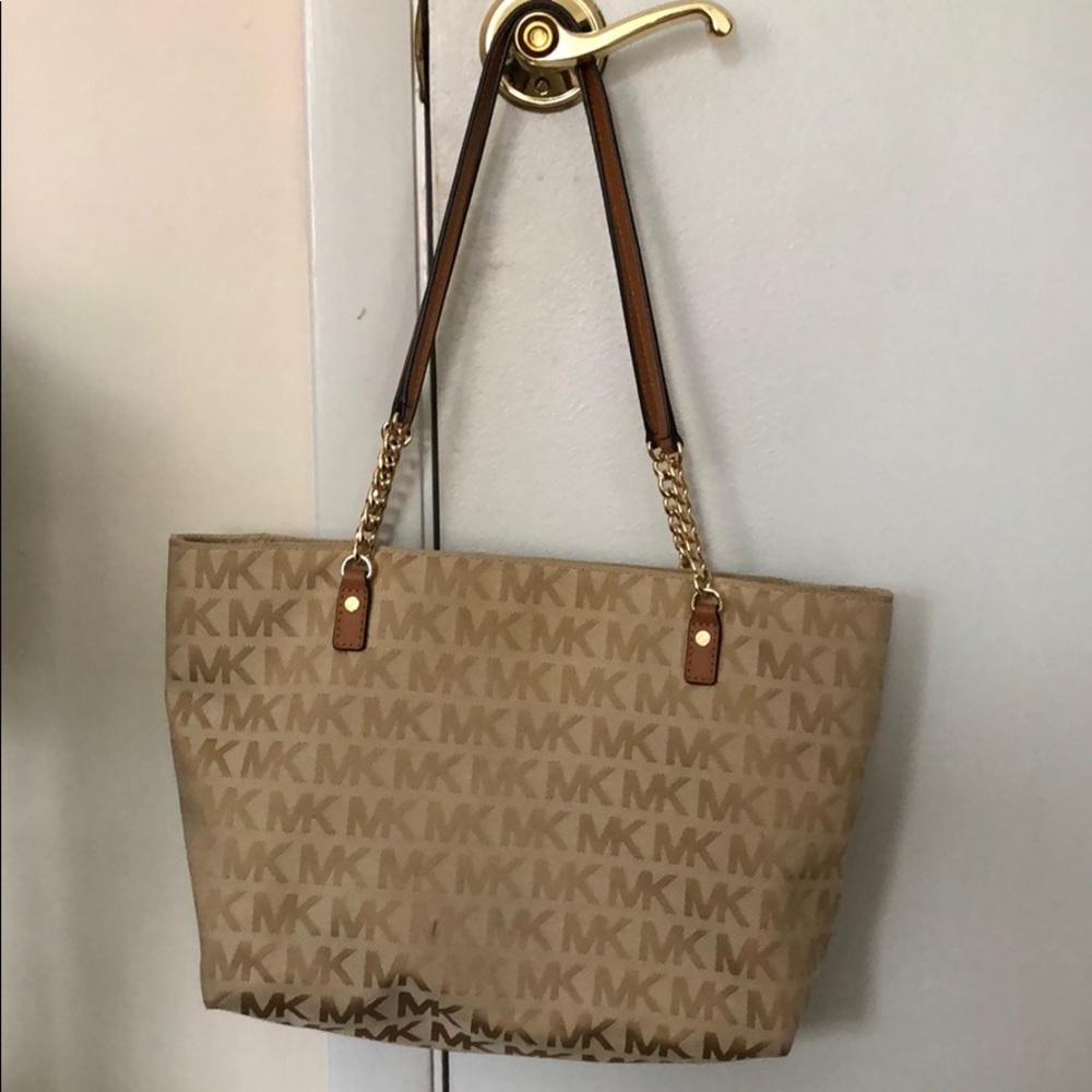 Gold champagne Michael Kors shoulder bag